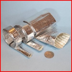 Aluminized PET coated fiberglass sleeve high temperature heat protection