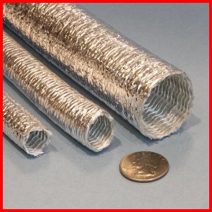 aluminized PET coated fiberglass sleeve high temperature heat resistant convoluted